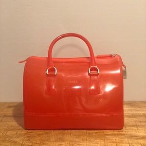 Furla ‘Candy’ Transparent Rubber Satchel - Orange